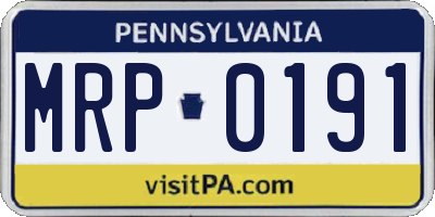 PA license plate MRP0191
