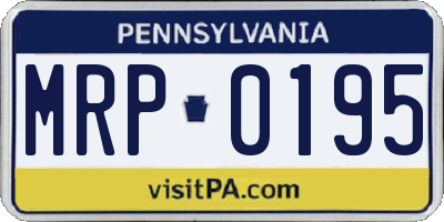 PA license plate MRP0195