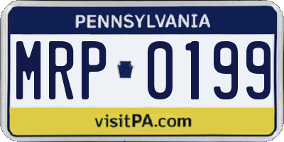 PA license plate MRP0199