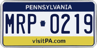 PA license plate MRP0219