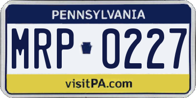 PA license plate MRP0227
