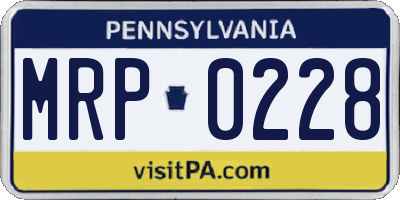 PA license plate MRP0228