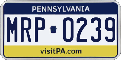 PA license plate MRP0239