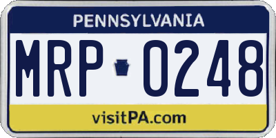 PA license plate MRP0248