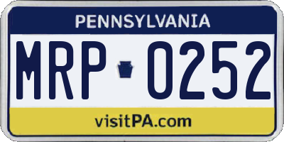 PA license plate MRP0252