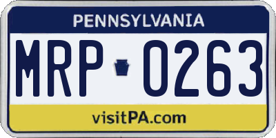 PA license plate MRP0263