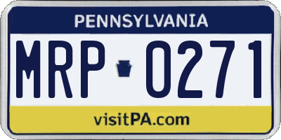 PA license plate MRP0271