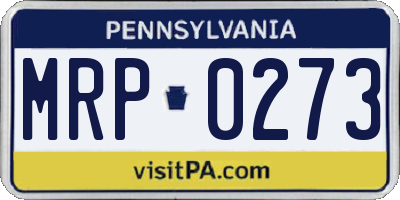 PA license plate MRP0273