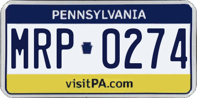 PA license plate MRP0274
