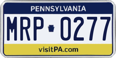 PA license plate MRP0277