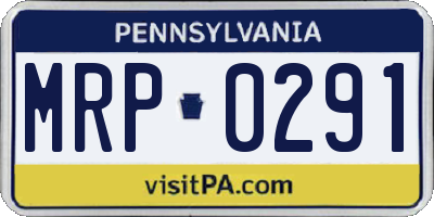 PA license plate MRP0291
