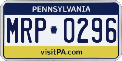 PA license plate MRP0296