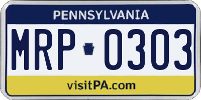 PA license plate MRP0303