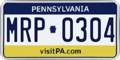 PA license plate MRP0304