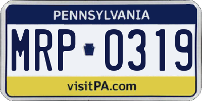 PA license plate MRP0319