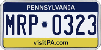 PA license plate MRP0323