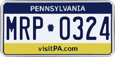 PA license plate MRP0324