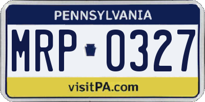 PA license plate MRP0327