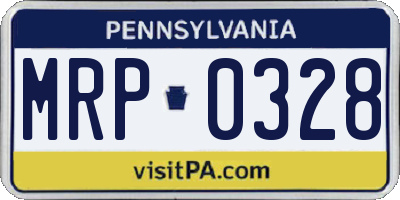 PA license plate MRP0328