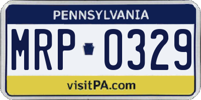 PA license plate MRP0329