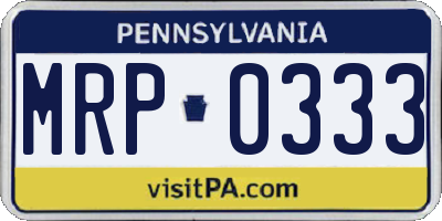 PA license plate MRP0333