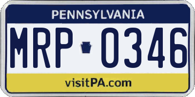 PA license plate MRP0346