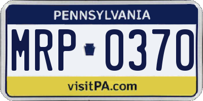 PA license plate MRP0370