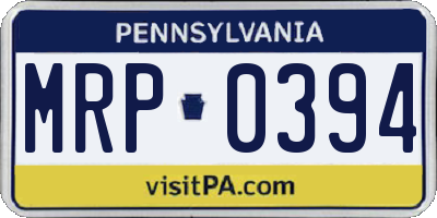 PA license plate MRP0394