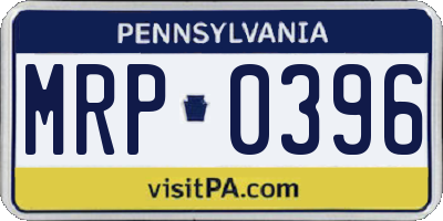 PA license plate MRP0396
