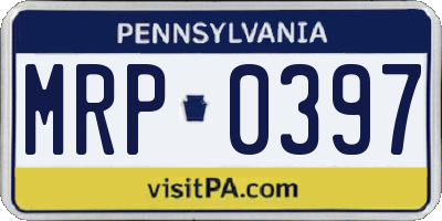 PA license plate MRP0397