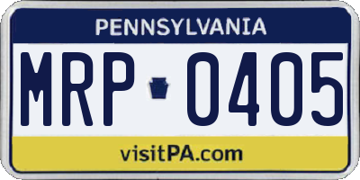 PA license plate MRP0405