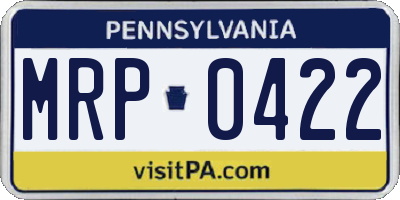 PA license plate MRP0422