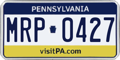 PA license plate MRP0427