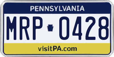 PA license plate MRP0428