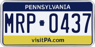 PA license plate MRP0437