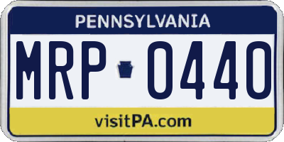 PA license plate MRP0440
