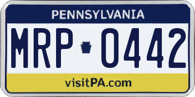 PA license plate MRP0442