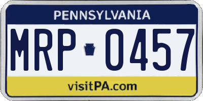 PA license plate MRP0457