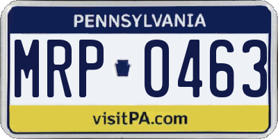 PA license plate MRP0463