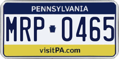 PA license plate MRP0465