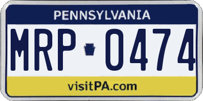 PA license plate MRP0474