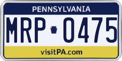 PA license plate MRP0475