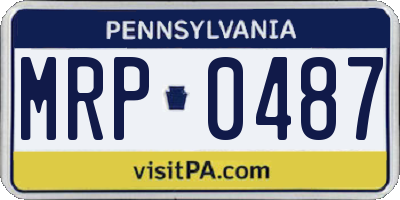 PA license plate MRP0487