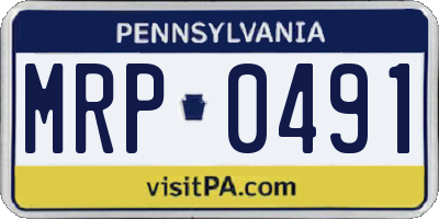 PA license plate MRP0491