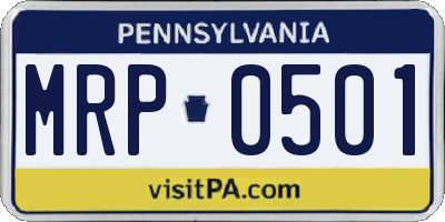 PA license plate MRP0501