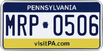 PA license plate MRP0506