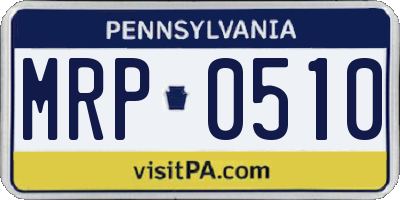 PA license plate MRP0510