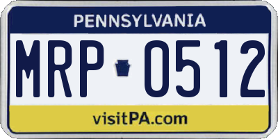 PA license plate MRP0512