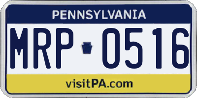 PA license plate MRP0516