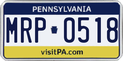 PA license plate MRP0518